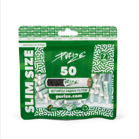 Purize 7mm Activated Charcoal Filter-Pack of 50 Filters