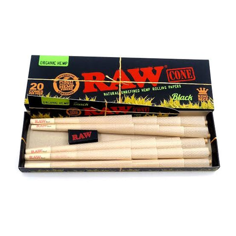 Raw Black Organic Hemp King Size Pre- Rolled Cones