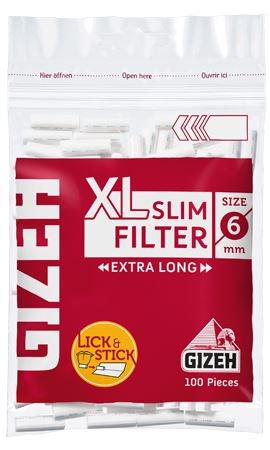 Gizeh Pure XL Slim Filter 10 Bags, 120 Filters, 6 mm, Yellow (415925015)
