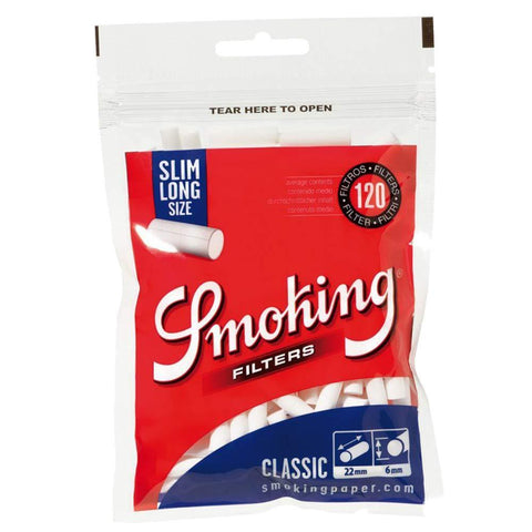SMOKING CLASSIC SLIM LONG COTTON FILTER TIPS- 22MM
